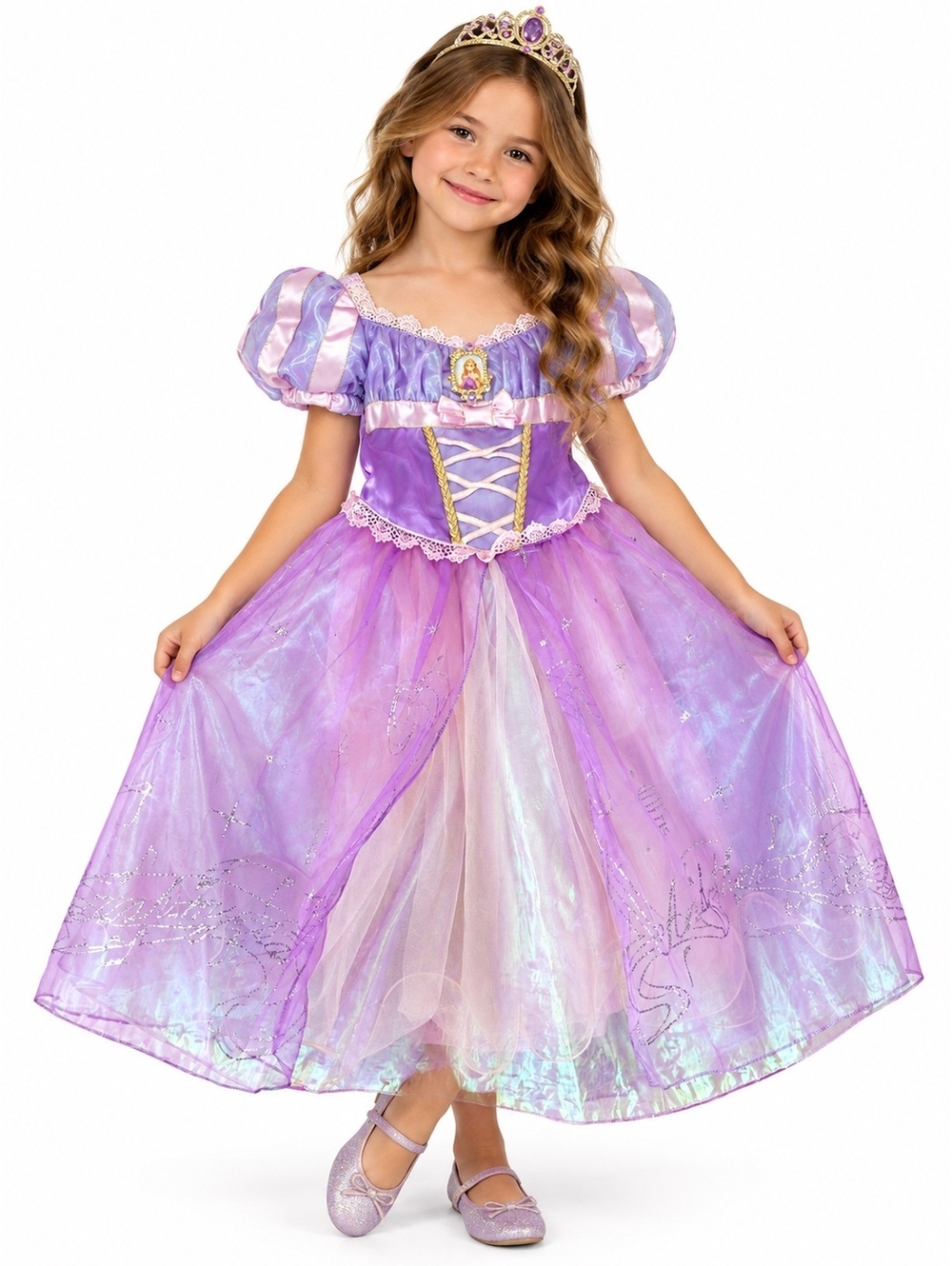 Disney Store Rapunzel Tangled Princess Costume Dress Purple Deluxe Halloween